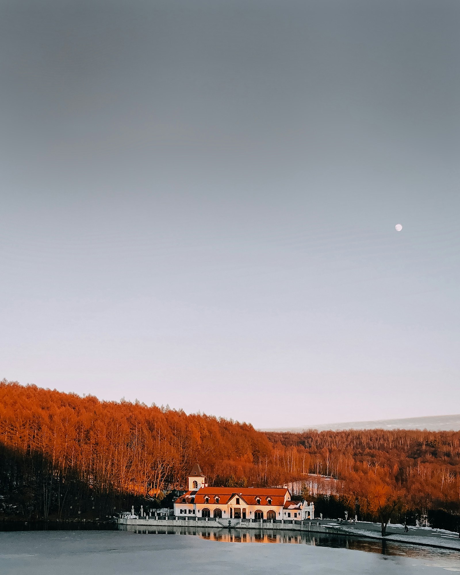 A calm European retreat beside a woodland lake